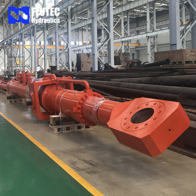 Cylinder hydrauliczny do płaskiej bramy zapory z rurociągiem naftowym i manifoldem